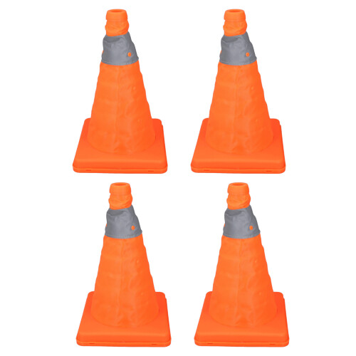 4PCS Foldable Orange Traffic Safety Cones 30CM Reflective Collars 2
