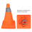4PCS Foldable Traffic Safety Cones 30CM Orange Reflective Collars 5