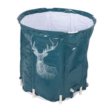 Vasca da Bagno Pieghevole Portatile da Spa da 80L in PVC 70x65cm per Relax Casalingo