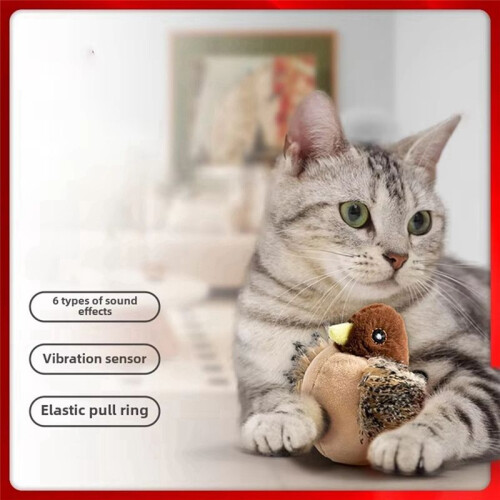 Interactive Flapping Bird Cat Toy - Simulated Chirping Bird, Engaging Toy for Cats,Durable and Fun 2