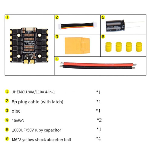 JHEMCU 90A 4-in-1 ESC 3-8S for RC FPV Freestyle Flight Controller Drone 2