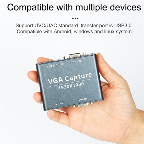 Compatible VGA pour les Systèmes Android, Windows et Linux Capture VGA Vers USB Capture Audio et Vidéo 1080P Entrée VGA 2