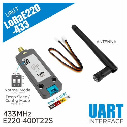 LoRa E220 Communication Unit with Antenna 433MHz Frequency Band LLCC68 Wireless Wake- 2