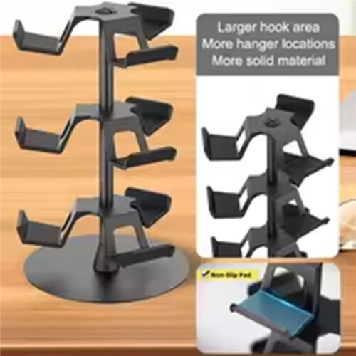 Gamepad Controller and Earphone Hanger -3-Layer Rotating Controller Storage Stand for  ONE, PS4, PS5, Sw 1