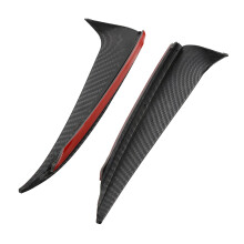 7Pcs Red Exterior A/C Air Vent Outlet Ring Cover Trim with Carbon Fiber Rear Bumper Spoiler Air Vent Cover Side Canard