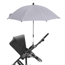 Parasol para cochecito de bebé 75 cm de diámetro gris con pinza 360