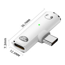 USB C Naar Audio-Aansluitingadapter met 100 W Snel Opladen, 2-in-1 USB C Naar 3,5 mm Vrouwelijke Hoofdtelefoon voor Type C Interface-Serie, B