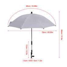 Grey Baby Parasol with Universal Clamp