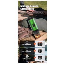 Portable Capsule Coffee Maker with Digital Display - Espresso Machine for Home, Car, and Camping Use