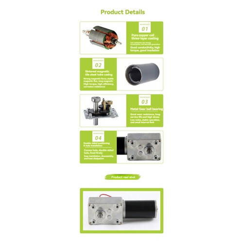 5840-31ZY Turbo Worm Encoder Micro- Reduction Motor Self Locking Speed Control Motor Pequeno 24V 12RPM 2