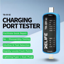 RELIFE TB-09 SE Oplaadpoorttester voor -Interface/Type-C Dubbele Stekkers Slimme Oplaadpoortanalysator Reparatietool
