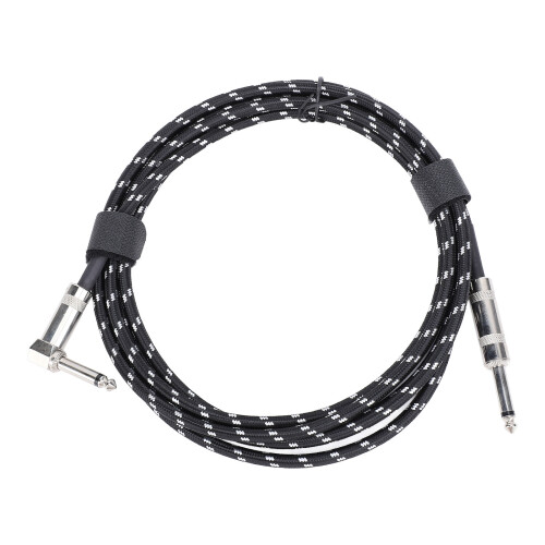 Cable de guitarra de 6.5 mm 3 m ángulo recto recto negro 2