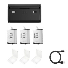 TELESIN for  Hero 12/11/10/9 3 Slots Charger Set Portable Charging Case