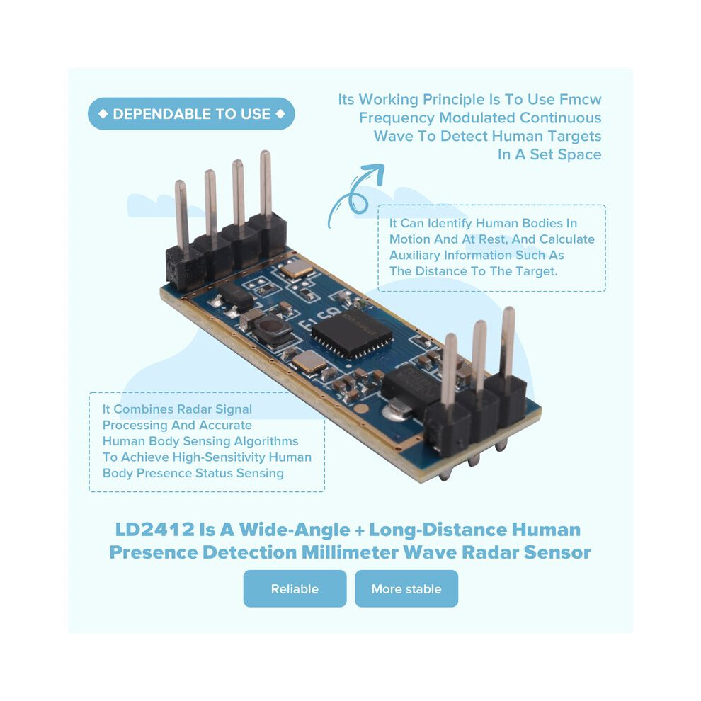Photos - Security Sensor Zandona Sensor Detection Module 24G Human Presence Sensing Module LD2412 Millimeter Wave Wide Angle Detection Module