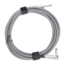 Cable de guitarra de 6,5 mm 3 m Línea blanca Punto negro