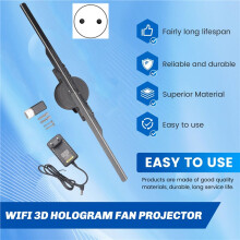 WiFi 3D Hologramm Fan Projektor 2000x224 Auflösung 224 LED Perlen Randlose Bilder für Geschäftswerbung EU Stecker