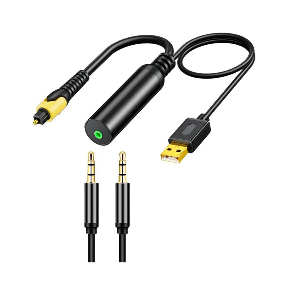 Usb Digital Fiber Optical To 3.5Mm Converter, Optical Audio Cable To Aux Cable Adapter, Optical To Aux Adapter Cord 6132050819081