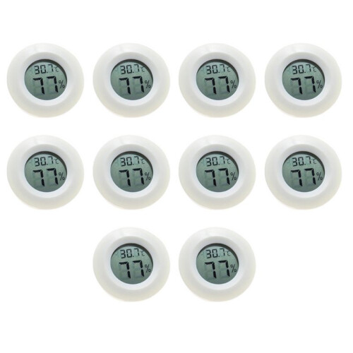 LCD Digital Thermometer Hygrometer Round Temperature and Humidity Tester Sensor Probe for Freezer 10 Pcs 1