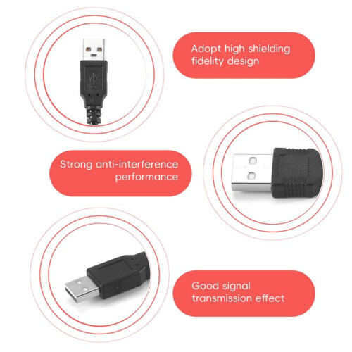 USB 2.0 Typ A Stecker auf Dual USB A Stecker Y-Splitter-Kabel-Schnur Schwarz 2