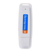 USB-Minne Digital Ljudinspelare Diktafon USB-RöStpenna BäRbar U-Disk Maximalt StöD 32 GB Minneskort (Vitt)