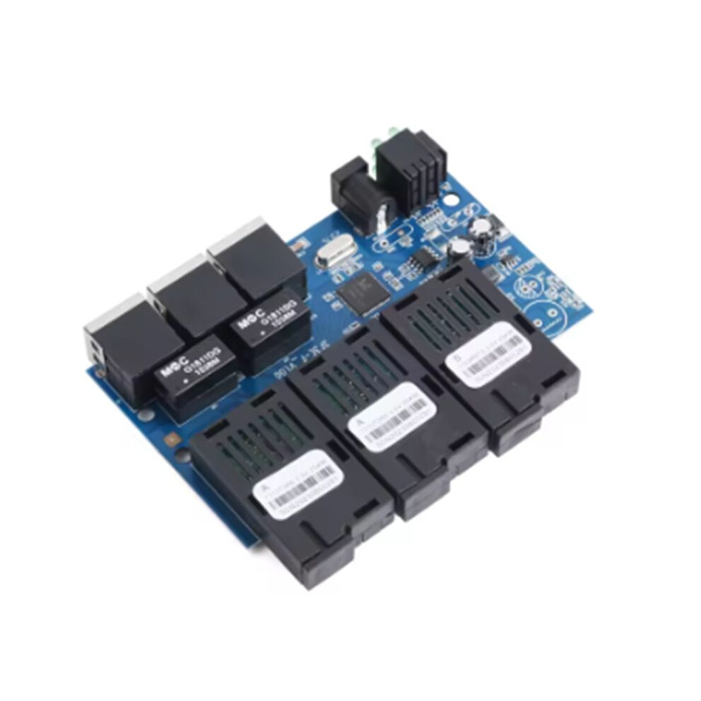 100M Pcba Board Fiber Optic Media Converter 3 Rj45 To 3 Sc Optic Connector 20Km Ethernet 1310Nm/1550Nm 2A+1B Port 6134220660233