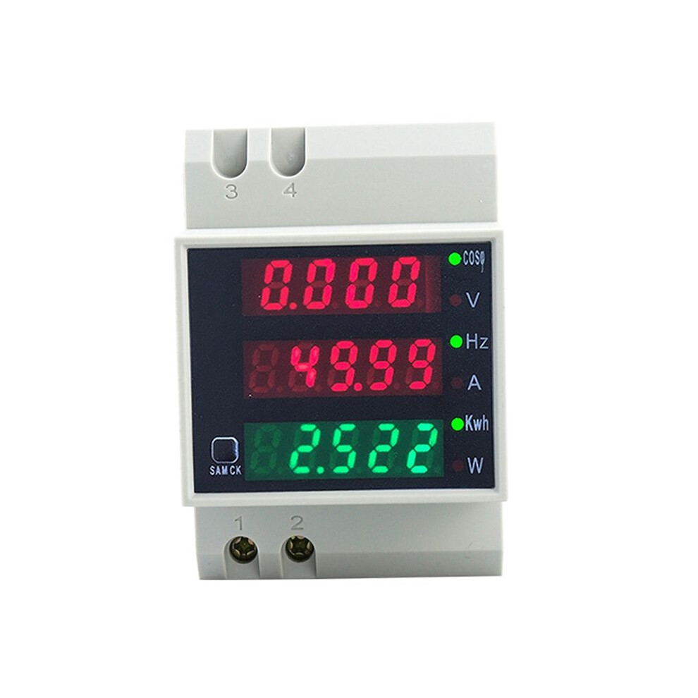 D52-2058 Wattmeter Din Rail Volt Current Meter Power Factor Digital Meter Ac80-300V Multi-Function Kwh Hz Meter 0-100A,A 6033922824878