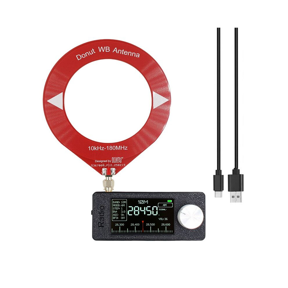 Photos - Radio / Clock SI4732 Radio 0.5-108mhz LSB USB AM FM Pocket Radio 1.9inch IPS Screen All Band Radio Receiver with Ring Antenna B