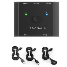 Nuevo Conmutador KVM USB C 8K con Cable Divisor USB 3.1 Tipo C para Video 8K A 30 Hz, 4K A 120 Hz, PD 100 W, Transmisión de Datos de 10 Gbps.
