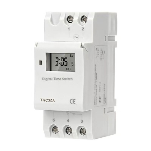 New Type Din Rail 2 Wire Weekly Seven Days Programmable Digital   Relay Timer Control AC THC 15A 30A 220V 12V