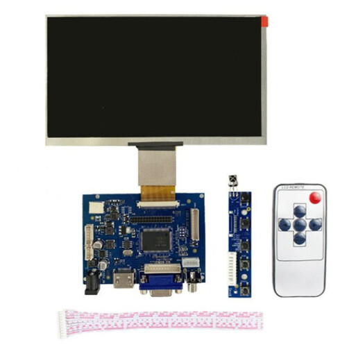 Kit de Placa de Driver LCD HD de 7 Polegadas e 50 Pinos com Resolução 1024x600 e Compatível com para  para Raspberry Pi