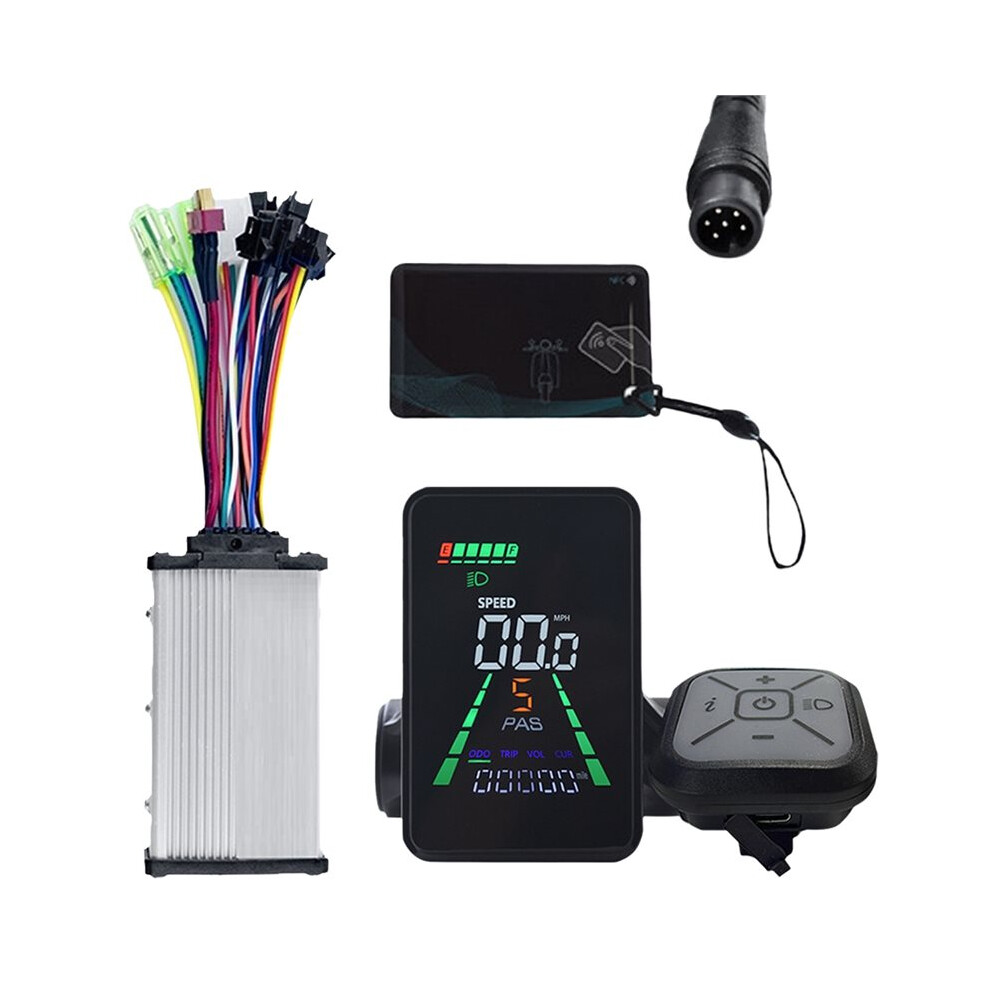 L5 E-Bike Nfc Lcd Display+36V/48V 350W Motor 24V/36V/48V/60V Uart Type C Electric Scooter Lcd Meter Nfc Speedometer 6Pin Black 6132829072051