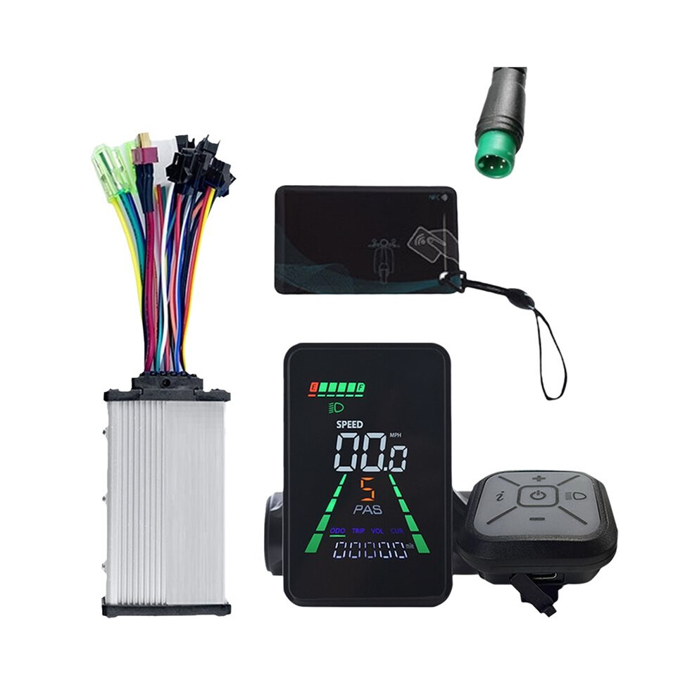 L5 E-Bike Nfc Lcd Display+36V/48V 350W Motor 24V/36V/48V/60V Uart Type C Electric Scooter Lcd Meter Nfc Speedometer 5Pin Black 6033340136041