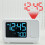 Digital Multifunctional Projector Alarm Clock Simple LCD Electronic Clock Bedside Alarm Table Mute Alarm Clock White 4