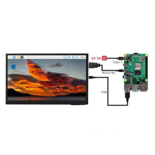 10.1 Inch Touchscreen Monitor for Raspberry Pi 5/4B, IPS 1024x600, Dual Speakers, Compatible with Various Devices and OS