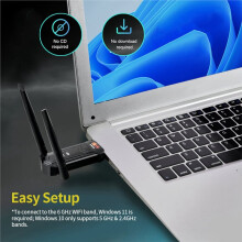6500Mbps WiFi7 USB Adapter Tri-Band 2.4G 5G 6G BE6500M WIFI Dongle Receiver USB3.0 Wireless Network Card for Win10 Win11