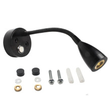 Flexible Gooseneck USB RV Reading Light DC10-30V 3W 3-Tone LED Interior Lights for Campers RV and Boats Black