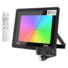 50W RGB LED Floodlight Outdoor IP66 Waterproof Color Changing Floodlight Festival Landscape Decorative Lights EU Plug