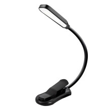 Oplaadbare Boeklamp 7 LED Leeslamp 3-Standen Flexibele Gemakkelijk Te Bevestigen Lamp Leeslamp voor 'S Nachts in Bed Zwart