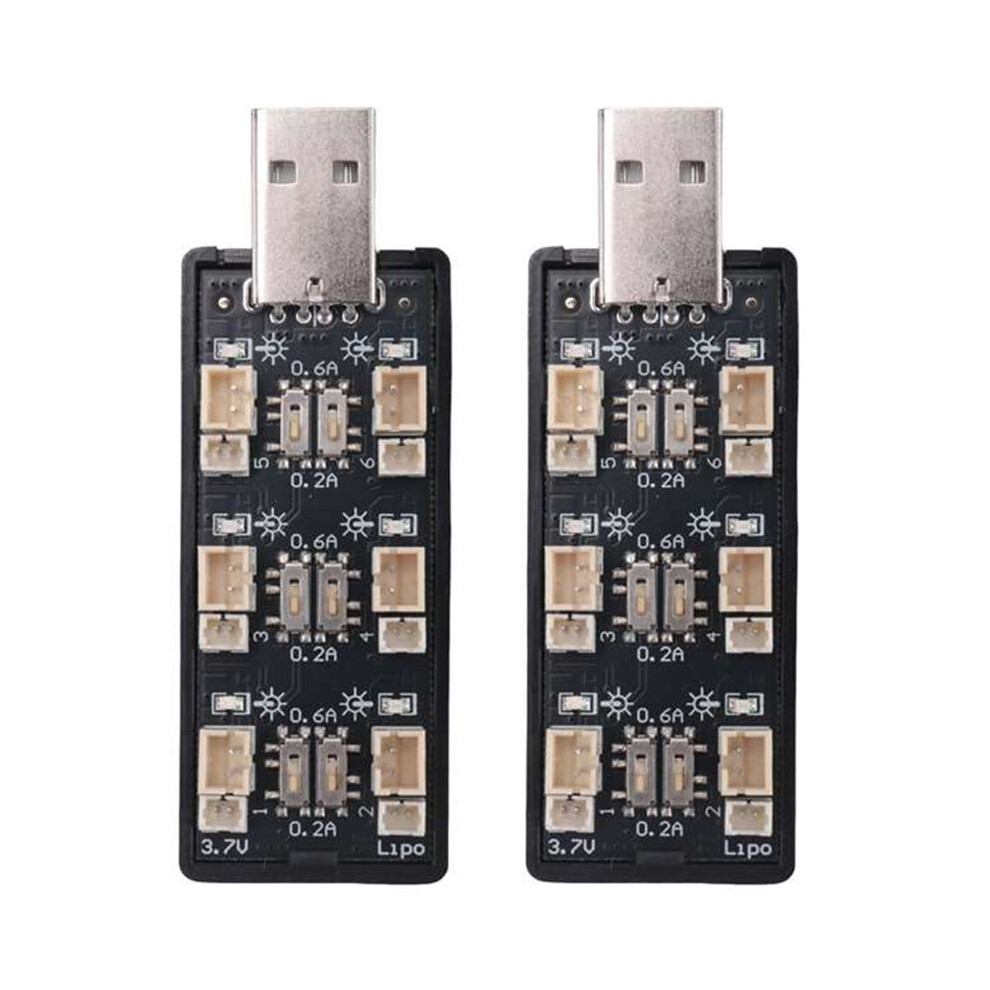 2Pcs 6Ch Usb To 3.7V-3.8V 1S Lihv Lipo Battery Charging Adapter Board 5V 2A Usb Battery Charger Board For Rc 6033193008649
