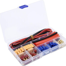 T Plug / XT60 / EC3 Male & Female Plug Adapter Connectors with 14AWG Silicone Wire and Shrink Tube for RC FPV Drone