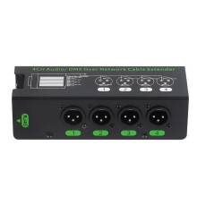 4CH 3 Pin Audio/DMX over Network Cable Extender DMX512 Network Signal Extender XLR to RJ45 Ethernet Adapter XLR-Male