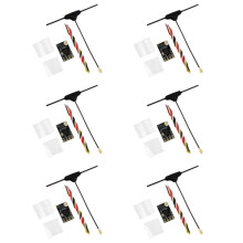 Receptor ExpressLRS ELRS de 2,4 GHz de 6 Piezas con Antena Tipo T Compatible con Actualización de Wifi para Dron FPV RC de Largo Alcance