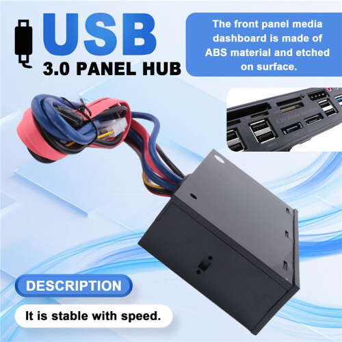 5.25 Inch Usb 3.0 Front Panel Pc Usb 3.0/2.0 Hub E-  Audio Multi Card Reader for Computer Case Optical Drives Bay 1