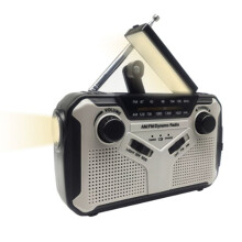 Emergency Radio Solar Hand Crank Radio AM/FM Radio LED Flashlight SOS Alarm Power Bank Speaker Gray