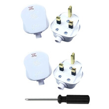 4Pcs UK 3-Pin AC Power Plugs with Fused Socket Adaptor Rewireable Male Connectors Extension Cord Cable UK Plug White