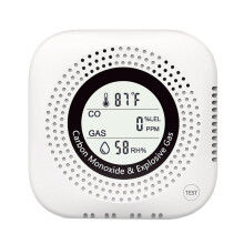4-in-1 Carbon Monoxide & Natural Gas Leak Detector,CO/Gas Alarm with Temperature & Humidity Display for Home, US Plug