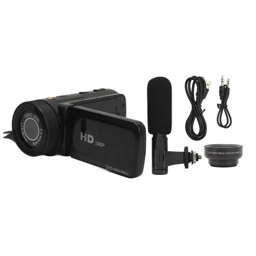 Nova Câmera de Vídeo com Suporte para Gravação Estéreo, Câmera Digital com Interface USB IPS de 2,4 Polegadas para Viagens