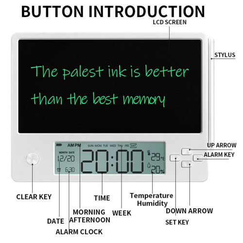 Calendario elettronico e blocco note 200 mAh 220  167  10 mm 2