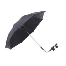 Umbrella parasole per passeggino grande con supporto regolabile, nero, 85 cm