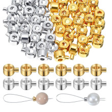 100 PCS Crimp Beads for Jewelry Making, Gold and Silver Crimping Bead Covers, Ideal for DIY Necklace and Bracelet